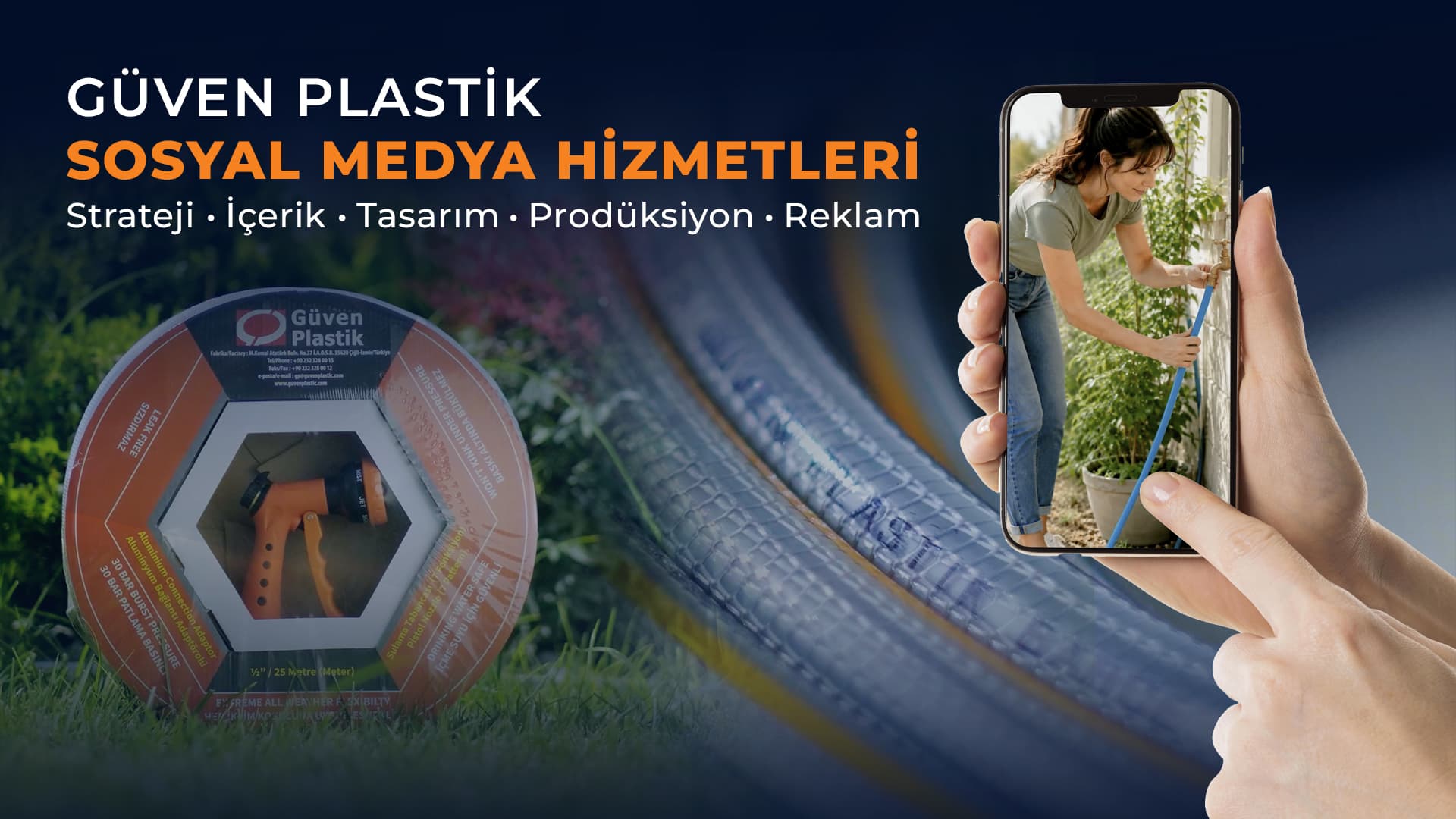 Güven Plastik hortum ürünlerinin sosyal medya sunumu